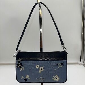 Kate Spade Blue and Black Floral Shoulder Bag